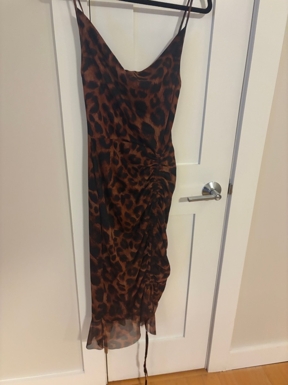 PrettyLittleThing Brown and Black Leopard Cowl Midi Dress